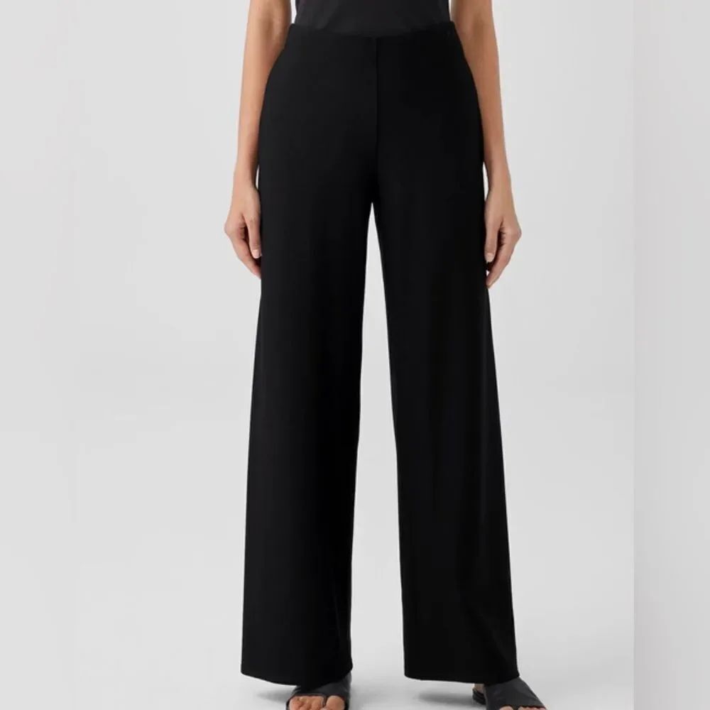 Eileen Fisher Silk Georgette Crepe Wide-Leg Pants